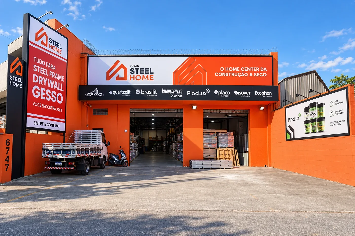 Fachada do Modelo Pro da Steel Home